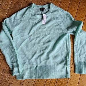 JCrew crewneck wool sweater, aqua, size small